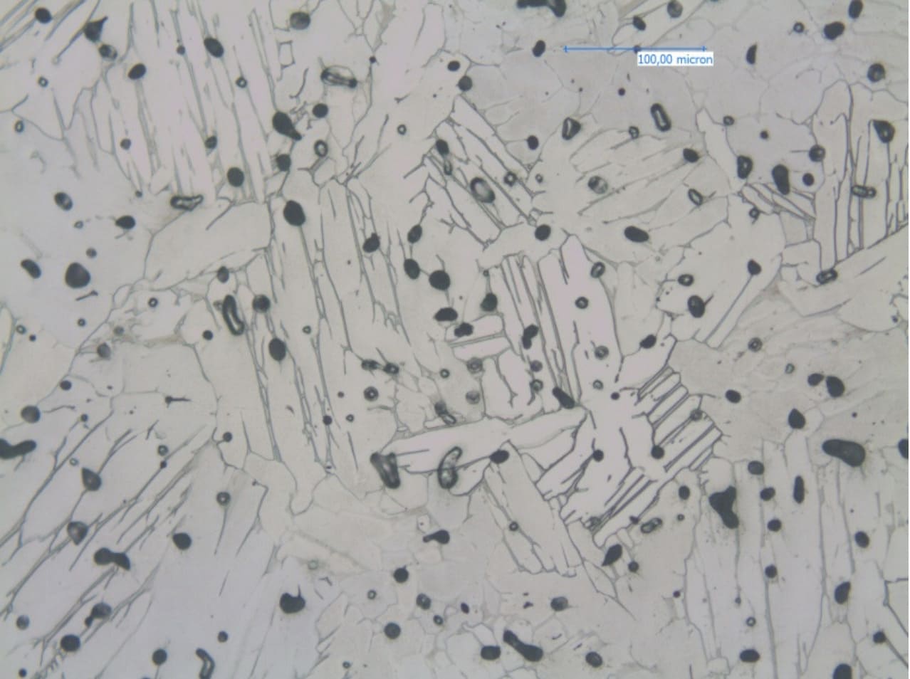Metal microstructure at 100 micron scale